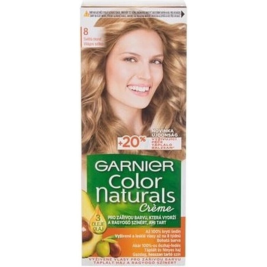 Garnier Color Naturals Permanent Hair Colour 8.0 Light Blonde 1×1 piece, hair colour