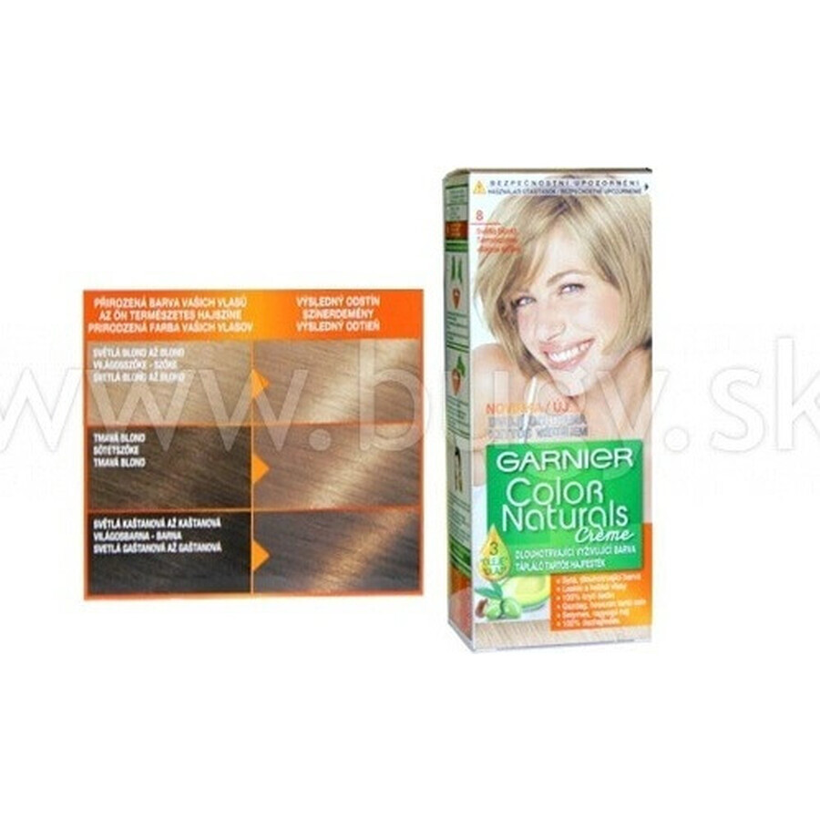 Garnier Color Naturals Permanent Hair Colour 8.0 Light Blonde 1×1 piece, hair colour