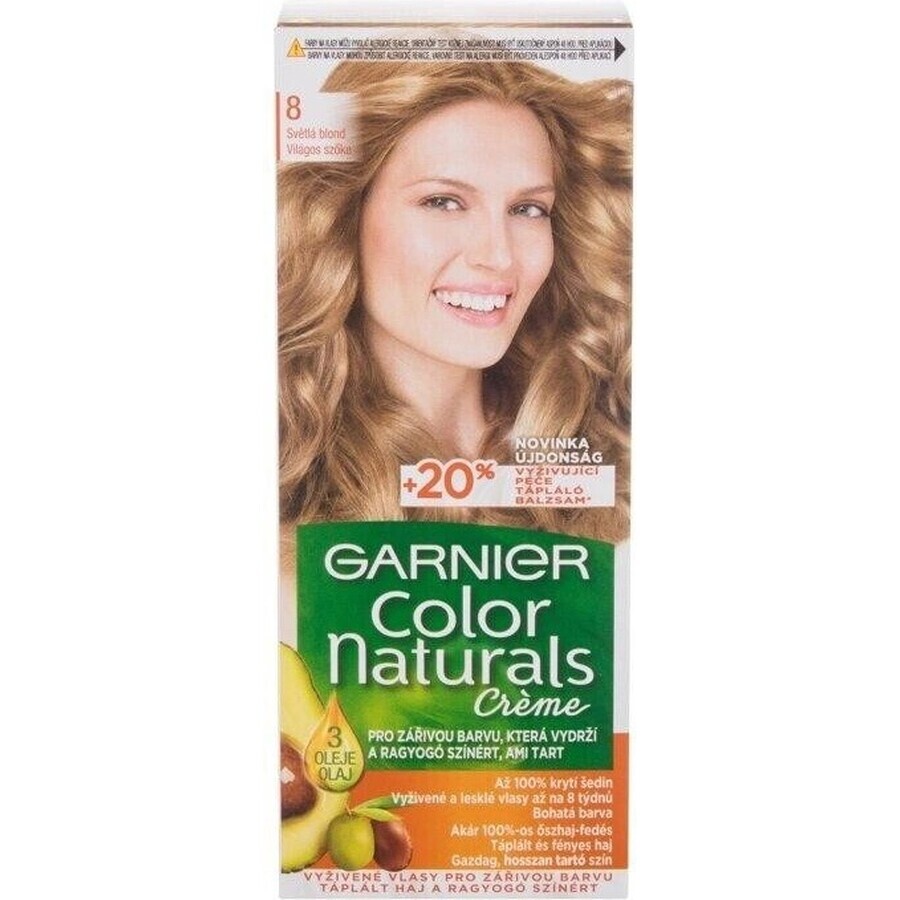 Garnier Color Naturals Permanent Hair Colour 8.0 Light Blonde 1×1 piece, hair colour