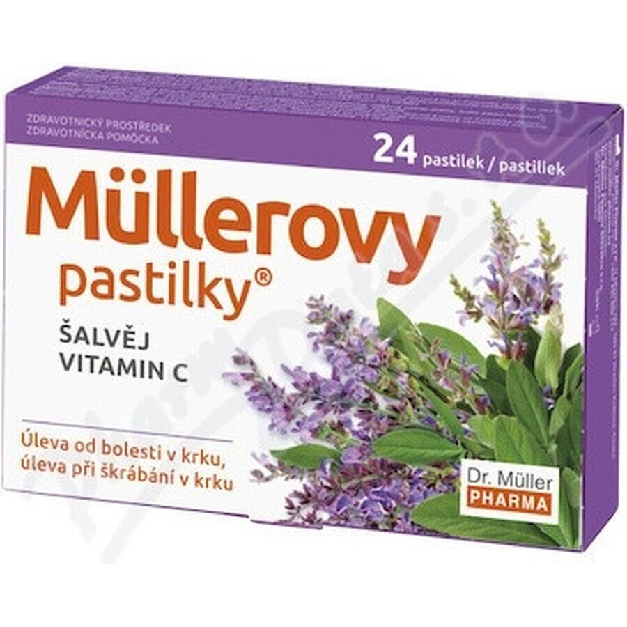 MÜLLER'S PASTILLS SHALVIA UND VITAMIN C 1×24 Stück, bei Erkältungen