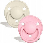 BIBS De Lux silicone pacifiers ivory / baby pink 1×2 pcs, one size