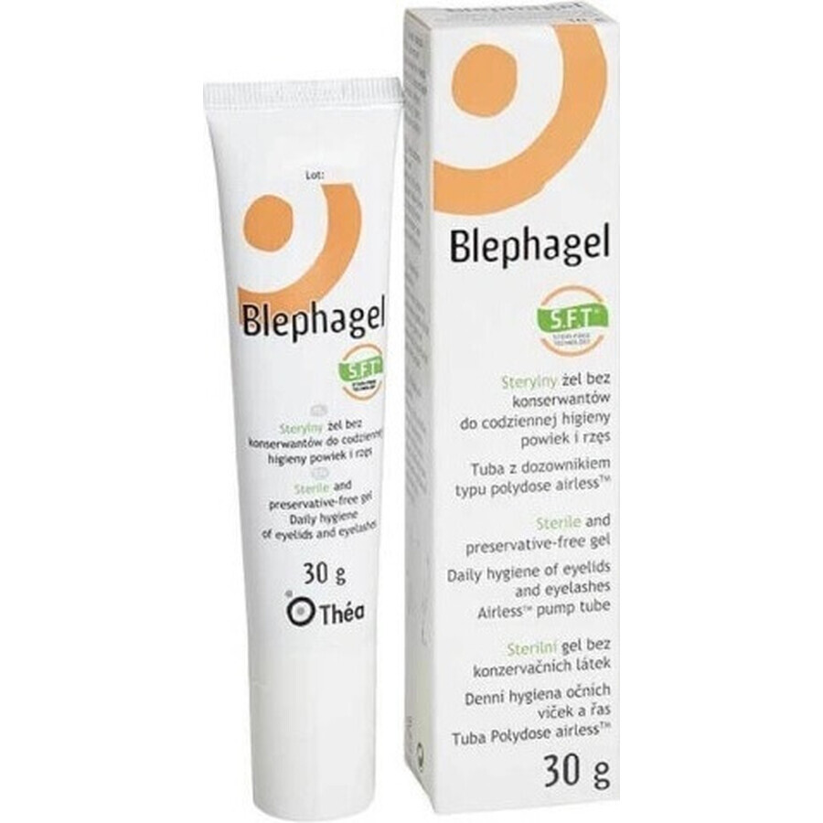 BLEPHAGEL Sterile eyelid and eyelash hygiene gel 1×30 g, hypoallergenic