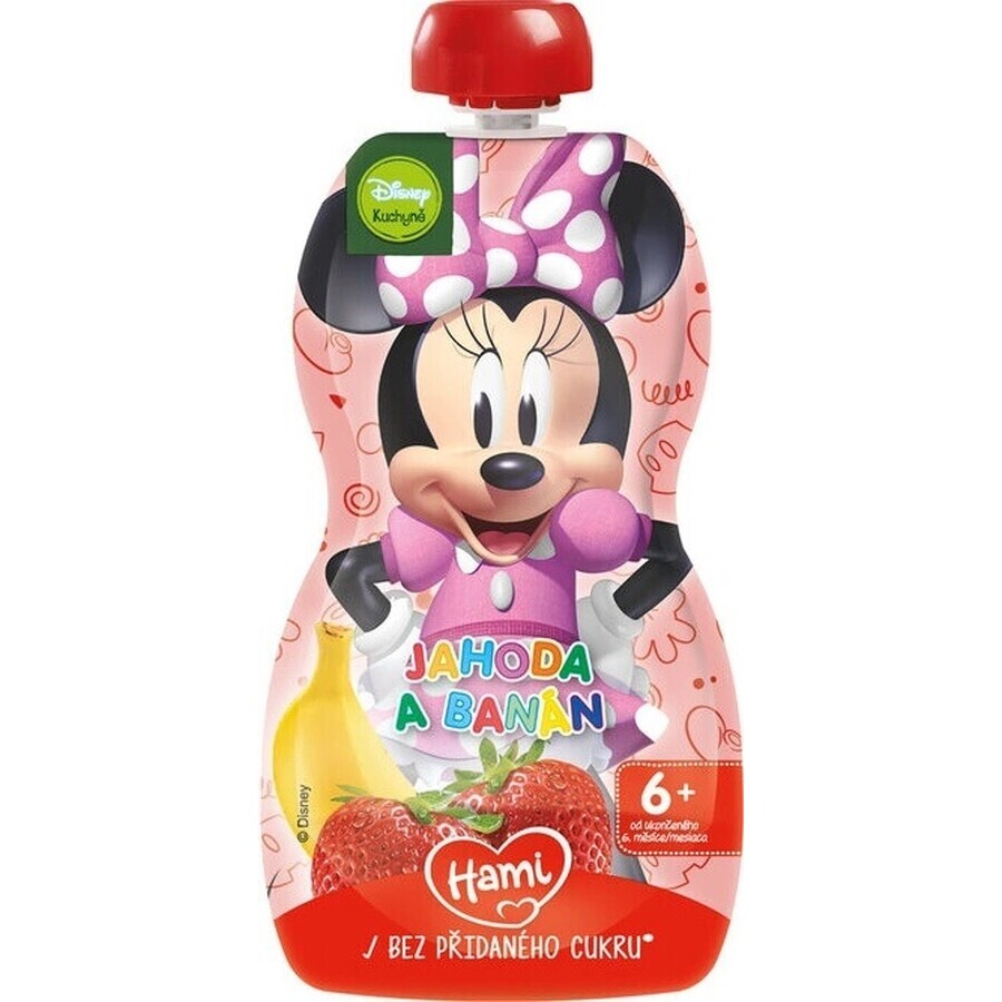 HAMI Disney Minnie Capsule Banana e Fragola 1×110 g, capsula di frutta