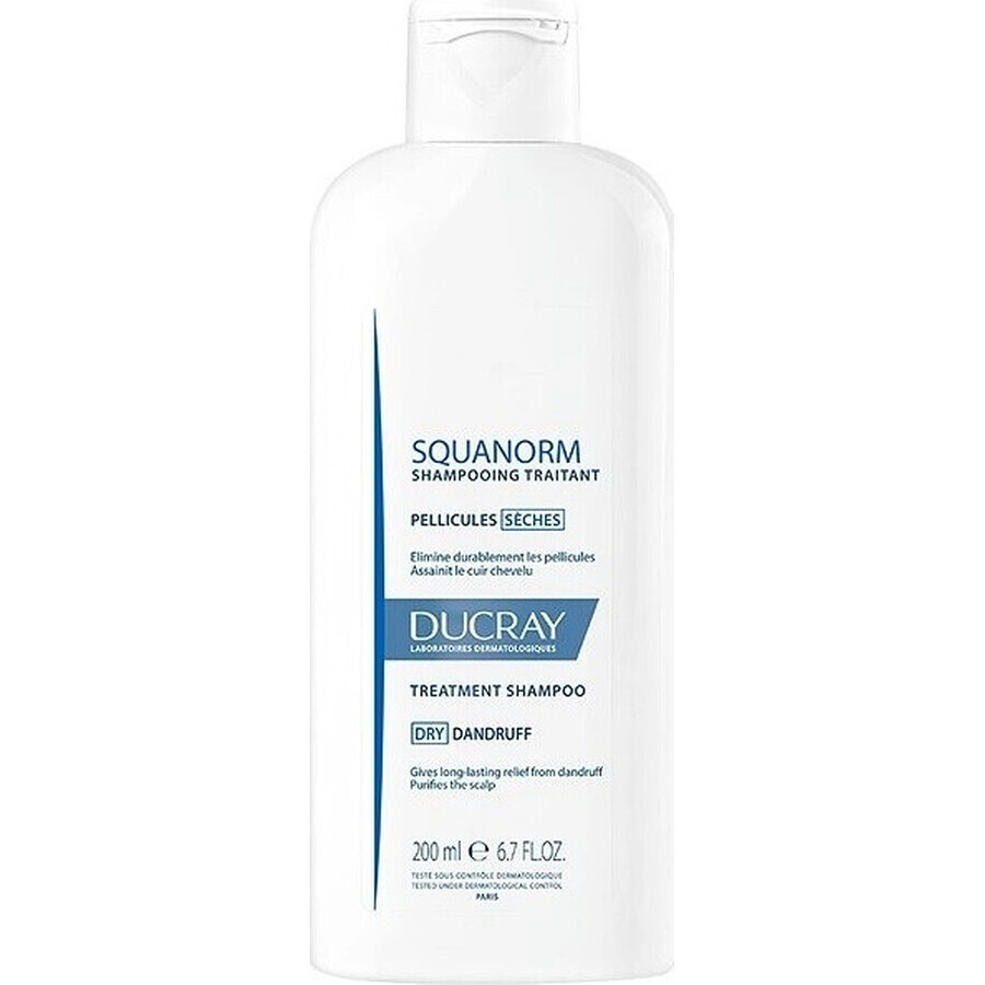 DUCRAY SQUANORM - PELLICULES SÉCHES 1×200 ml, shampoo against dry dandruff