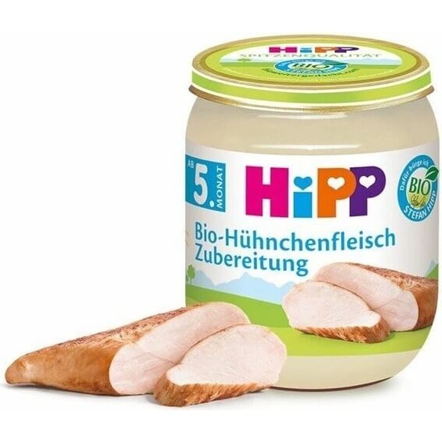 HiPP Puré de pavo ecológico 1×125 g, aperitivo de carne para niños