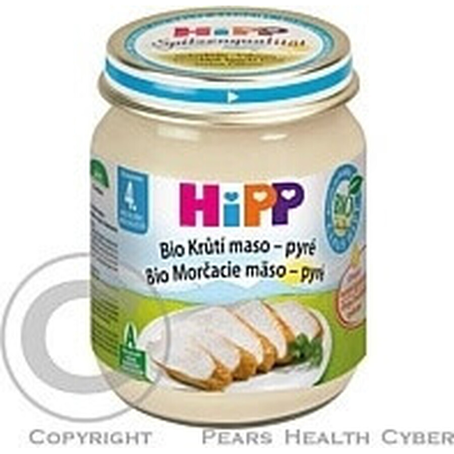 HiPP Puré de pavo ecológico 1×125 g, aperitivo de carne para niños