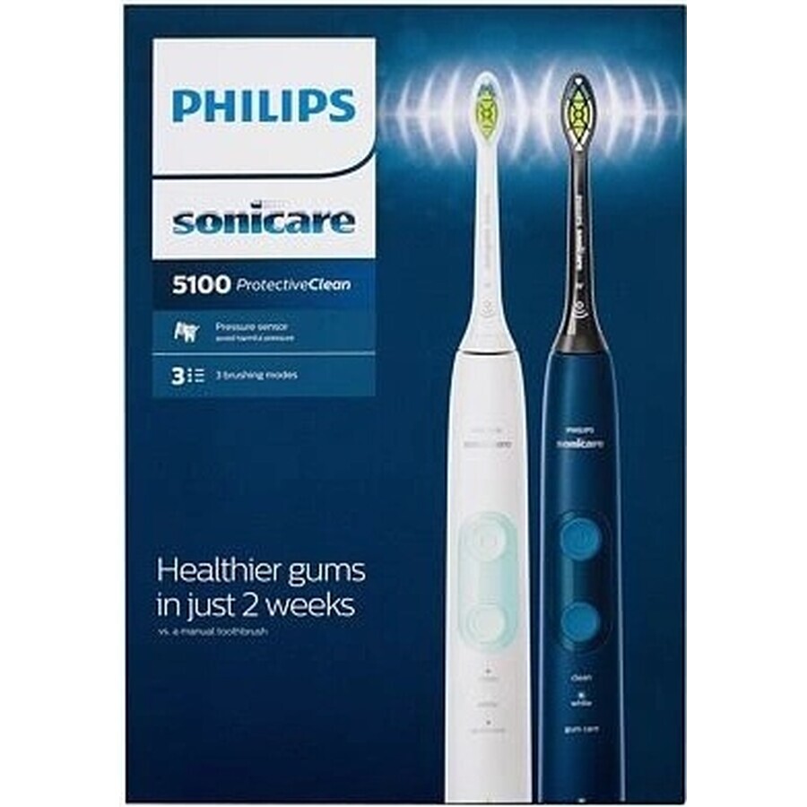 Philips Sonicare 5100 HX6851/34 1+1 1×1 Set, Schallzahnbürste 2 Stück