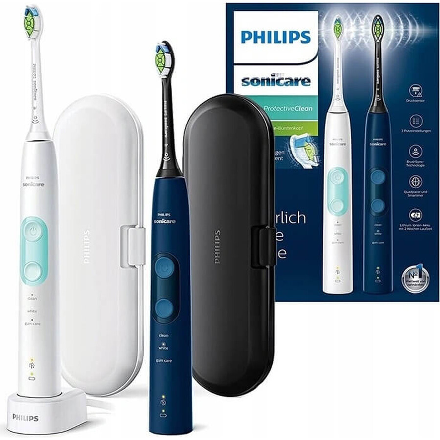 Philips Sonicare 5100 HX6851/34 1+1 1×1 Set, Schallzahnbürste 2 Stück