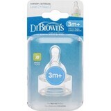 Dr.BROWN'S OPTIONS+ LEVEL 2 1×2, schmal, Silikon-Sauger 3m+