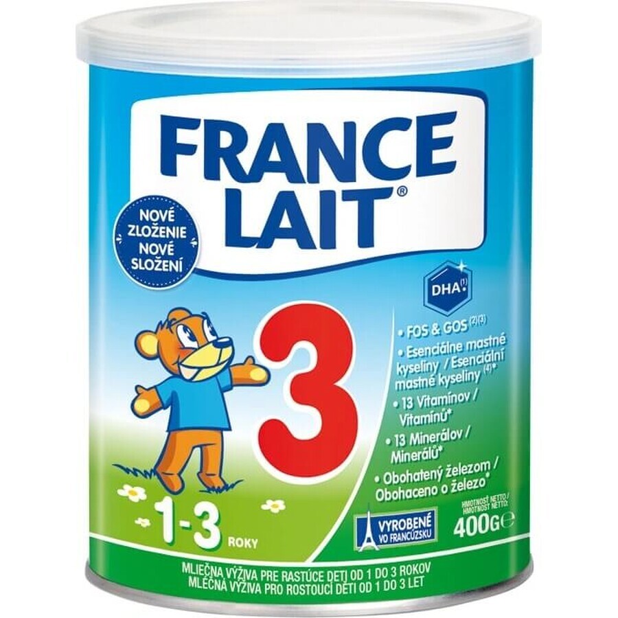 France Lait 3 Fórmula láctea para niños de 1 a 3 años 1×400 g, fórmula láctea (1-3 años)