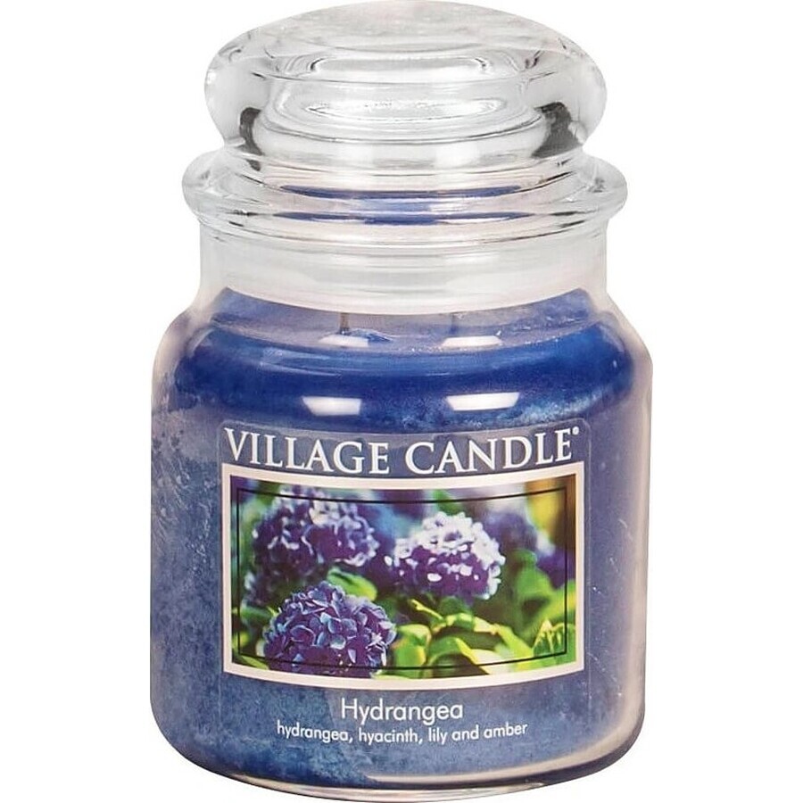 Village Candle Vela perfumada en vidrio - Hortensia - Hortensia, pequeña 1×1 ud, vela perfumada