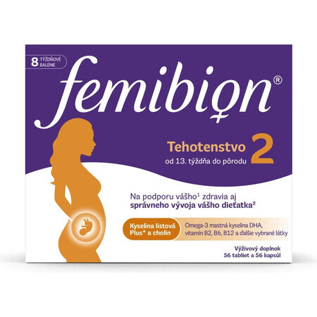 Femibion® 2 Schwangerschaft, 56 tbl + 56 cps 1×56 tbl + 56 cps, Nahrungsergänzungsmittel