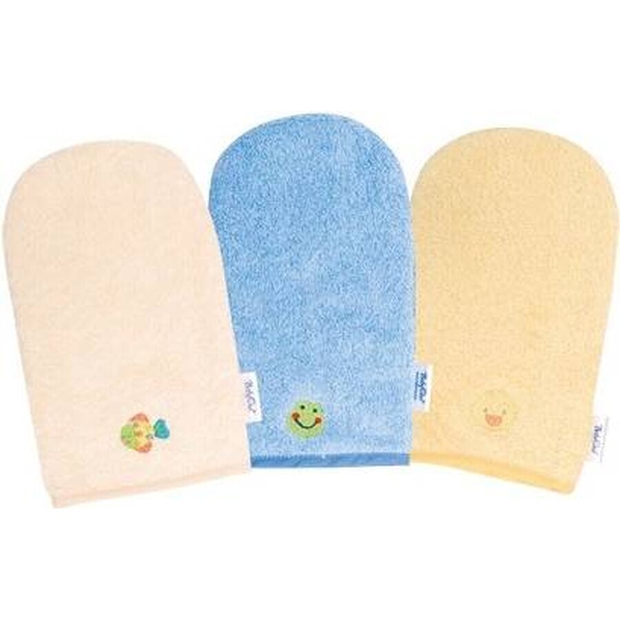 BABYONO Blauer Frottee-Waschlappen 1×1 Stück