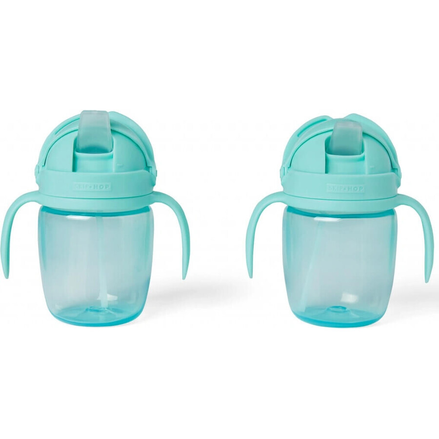 SKIP HOP Tazza per bambini Tazza per bambini Sip-to-Straw Teal 6 m+ 1×1 pz, tazza per bambini