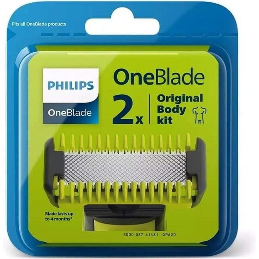 Philips OneBlade QP624/50 Lame de schimb 360 pentru față și corp + pieptăn pentru corp și atașament pentru părțile intime 1×1 buc, lame de schimb