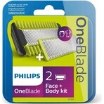 Philips OneBlade QP624/50 Lame de schimb 360 pentru față și corp + pieptăn pentru corp și atașament pentru părțile intime 1×1 buc, lame de schimb