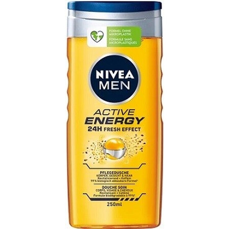 NIVEA Men Active Energy Shower Gel 1×250 ml, moisturizes the skin