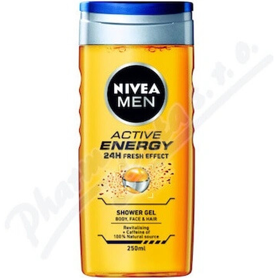 NIVEA Men Active Energy Shower Gel 1×250 ml, moisturizes the skin