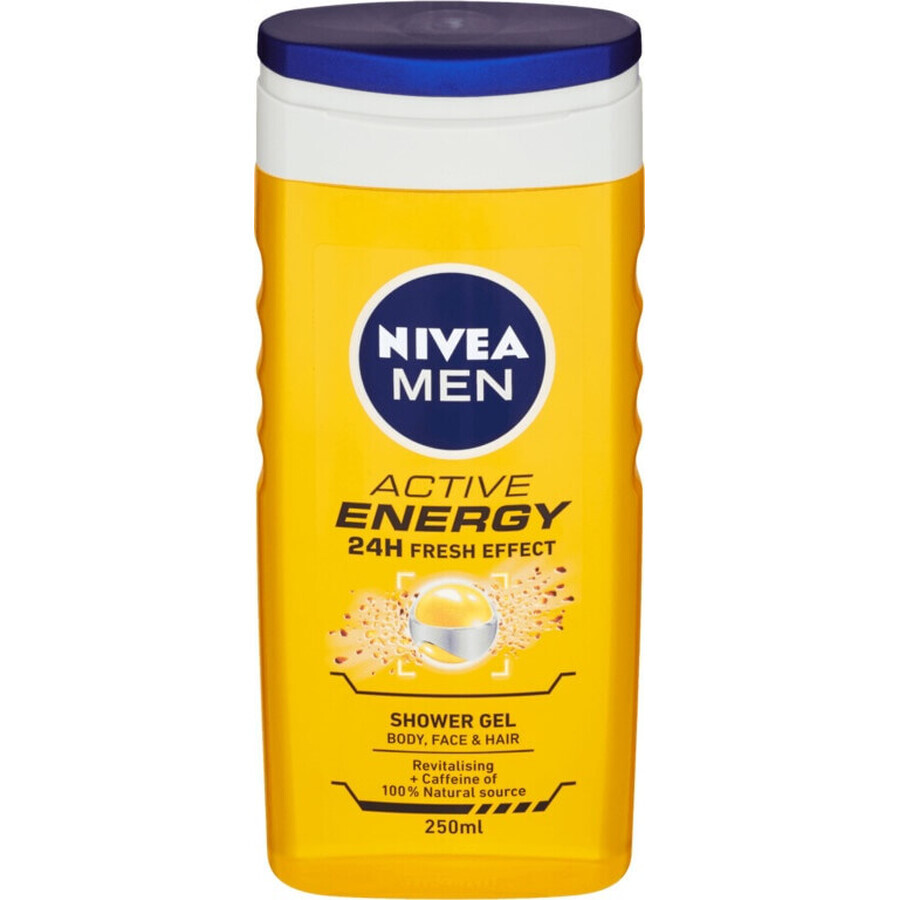 NIVEA Men Active Energy Shower Gel 1×250 ml, moisturizes the skin