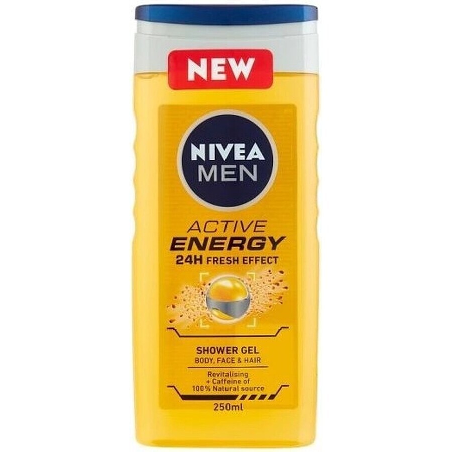 NIVEA Men Active Energy Shower Gel 1×250 ml, moisturizes the skin