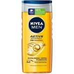 NIVEA Men Active Energy Shower Gel 1×250 ml, moisturizes the skin