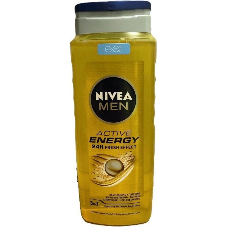 NIVEA Men Active Energy Shower Gel 1×250 ml, moisturizes the skin