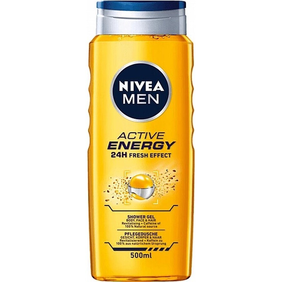 NIVEA Men Active Energy Shower Gel 1×250 ml, moisturizes the skin