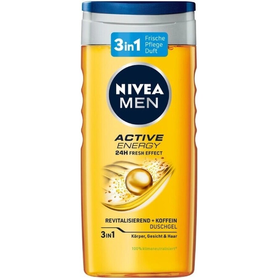 NIVEA Men Active Energy Shower Gel 1×250 ml, moisturizes the skin