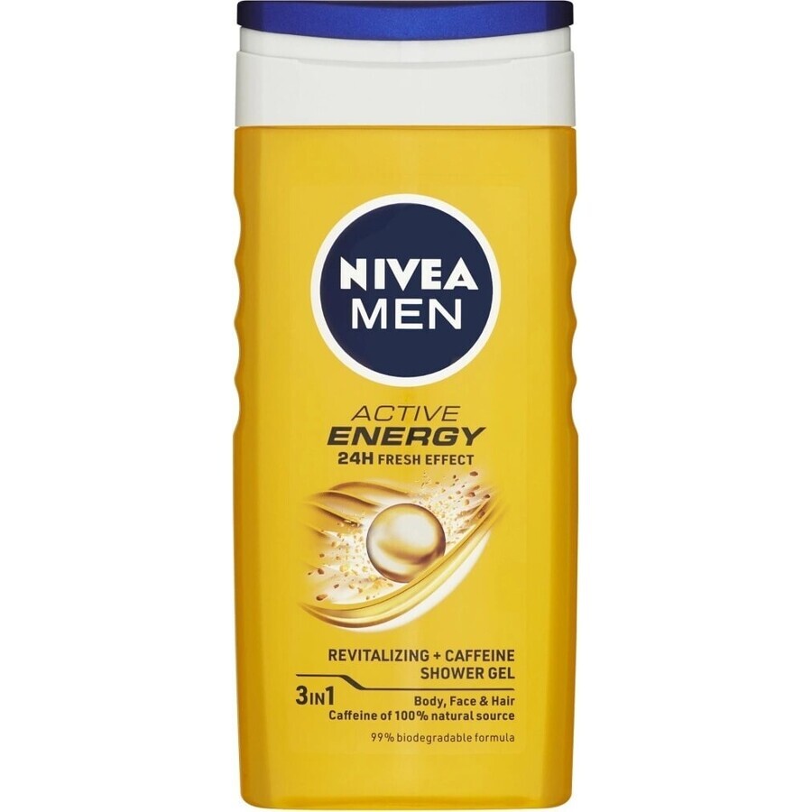 NIVEA Men Active Energy Shower Gel 1×250 ml, moisturizes the skin