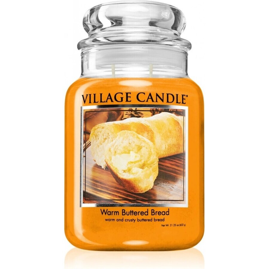 Village Candle Lumânare parfumată în sticlă - Warm Buttered Bread, mare 1×1 buc