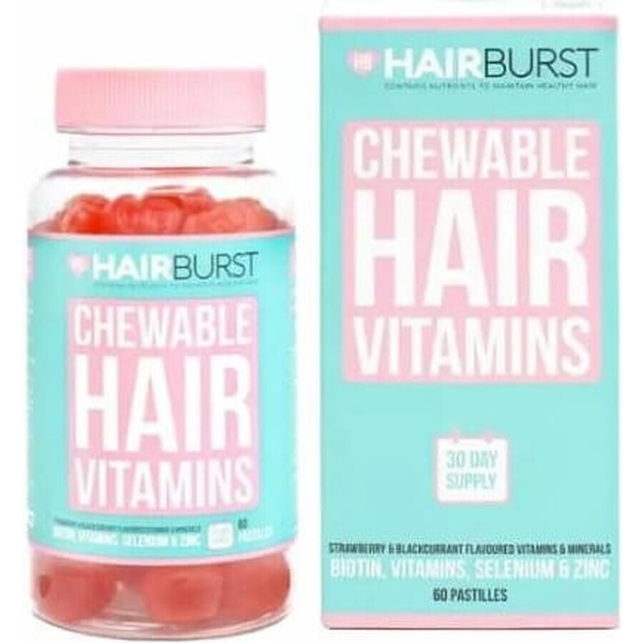 HAIRBURST kaubare Gummivitamine für das Haar in Herzform 1×60 Stück, kaubare Vitamine