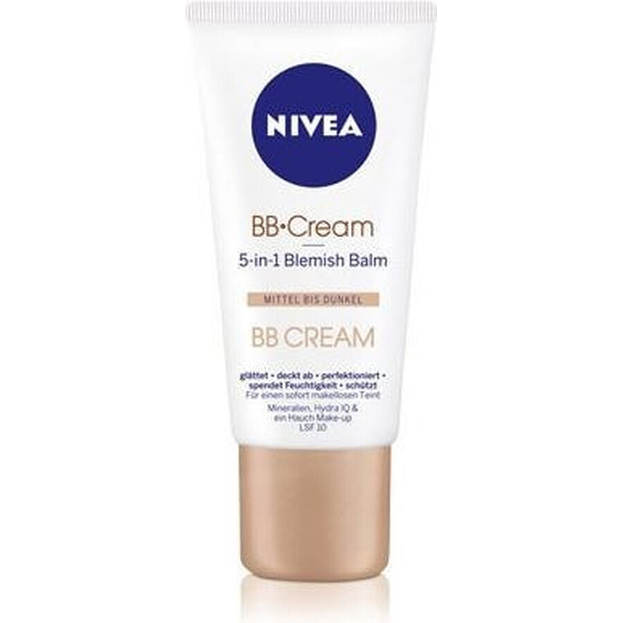 NIVEA Beautifying Beautifying Moisturising BB Cream 5in1 1×50 ml, dark BB cream