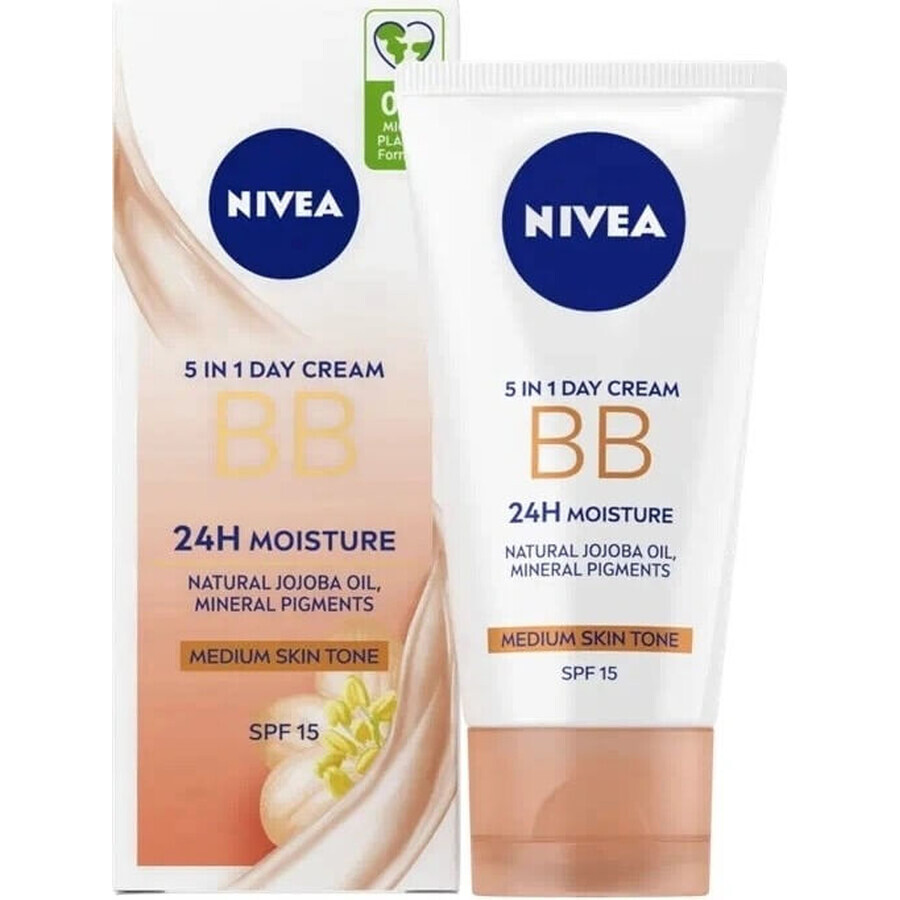 NIVEA Beautifying Beautifying Moisturising BB Cream 5in1 1×50 ml, dark BB cream