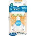 Dr.BROWN'S OPTIONS+ LEVEL 2 1×2, wide neck, silicone, 3M+