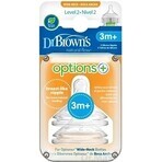 Dr.BROWN'S OPTIONS+ LEVEL 2 1×2, wide neck, silicone, 3M+