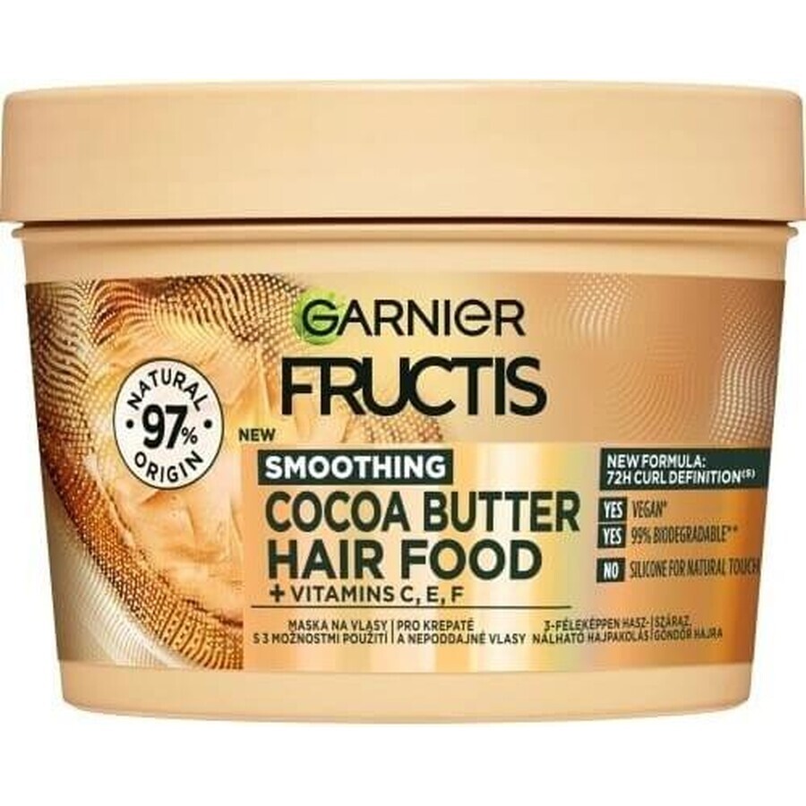 Garnier Fructis Fructis Hair Food Cocoa Butter smoothing mask for rebellious and frizzy hair, 400 ml 1×400 ml, hair mask