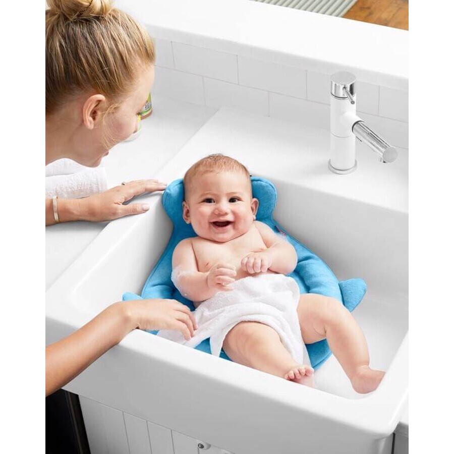 SKIP HOP Tappeto da bagno in spugna Moby Moby 0-6 m 1×1 pz, con supporto per la testa