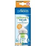 Dr.BROWN'S BABY BOTTLE OPTIONS+ 150 ml 1×1 pc, with wide neck, 0M+, anti-colic, glass, white