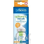 Dr.BROWN'S BABY BOTTLE OPTIONS+ 150 ml 1×1 pc, with wide neck, 0M+, anti-colic, glass, white