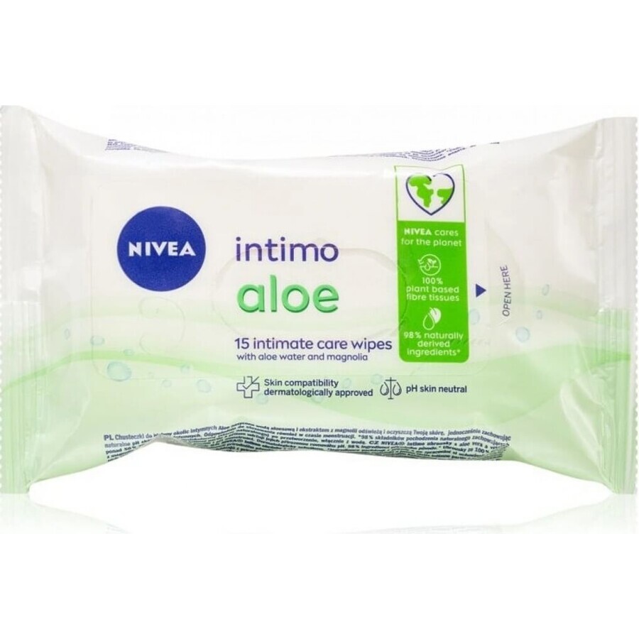 NIVEA Aloe Intimate Hygienic Wipes 1×15 pcs, wipes