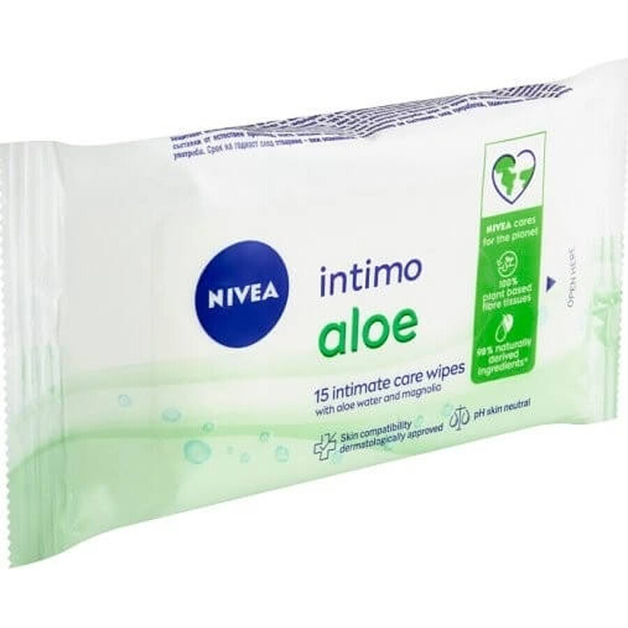 NIVEA Aloe Intimate Hygienic Wipes 1×15 pcs, wipes