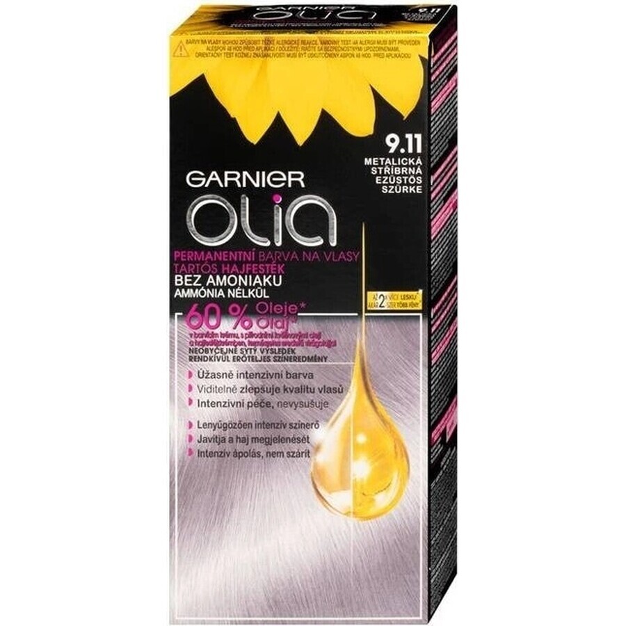 Garnier Olia permanent culoare de păr 9.11 argint metalic 1×1 set, permanent culoare de păr