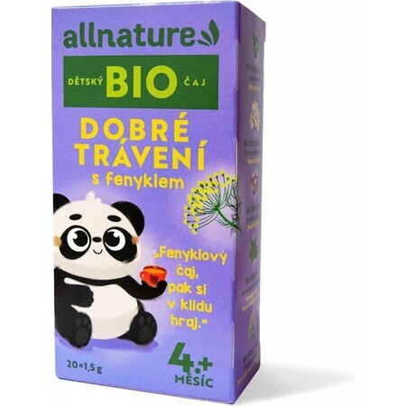 Allnature Organic Ceai pentru copii Digestie bună cu fenicul 20×1,5 g, ceai pentru copii