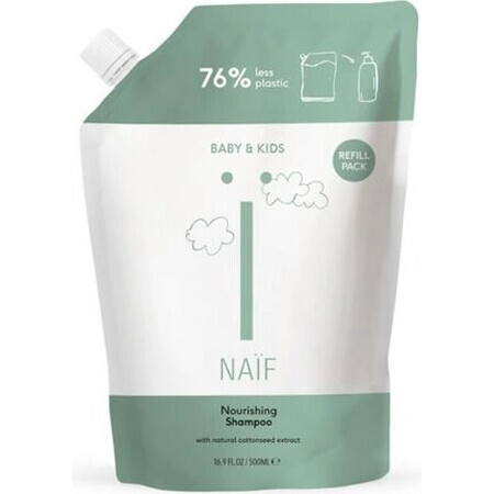 NAÏF Shampoo nutriente per bambini e neonati ricarica 1×500 ml, shampoo nutriente per bambini