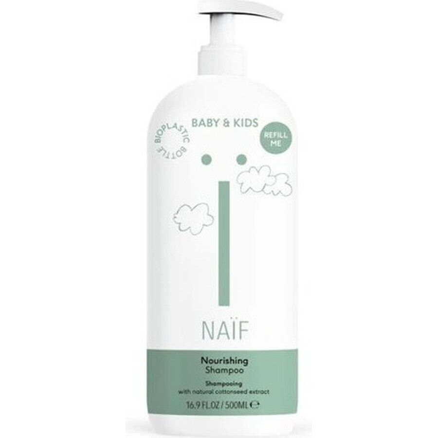 NAÏF Shampoo nutriente per bambini e neonati ricarica 1×500 ml, shampoo nutriente per bambini