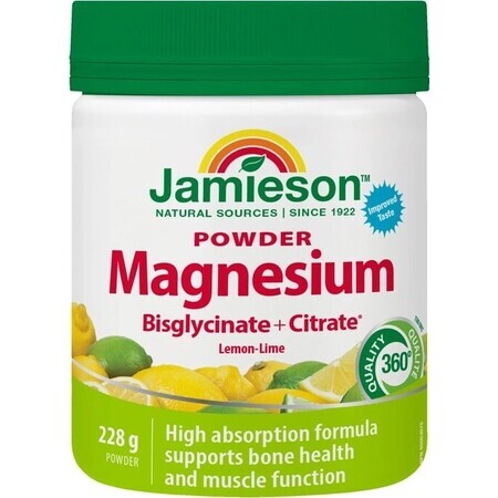 Jamieson MAGNESIUM DRINK DRINK MIX LEMON-LIMETKA 228G 1×228 g, powder