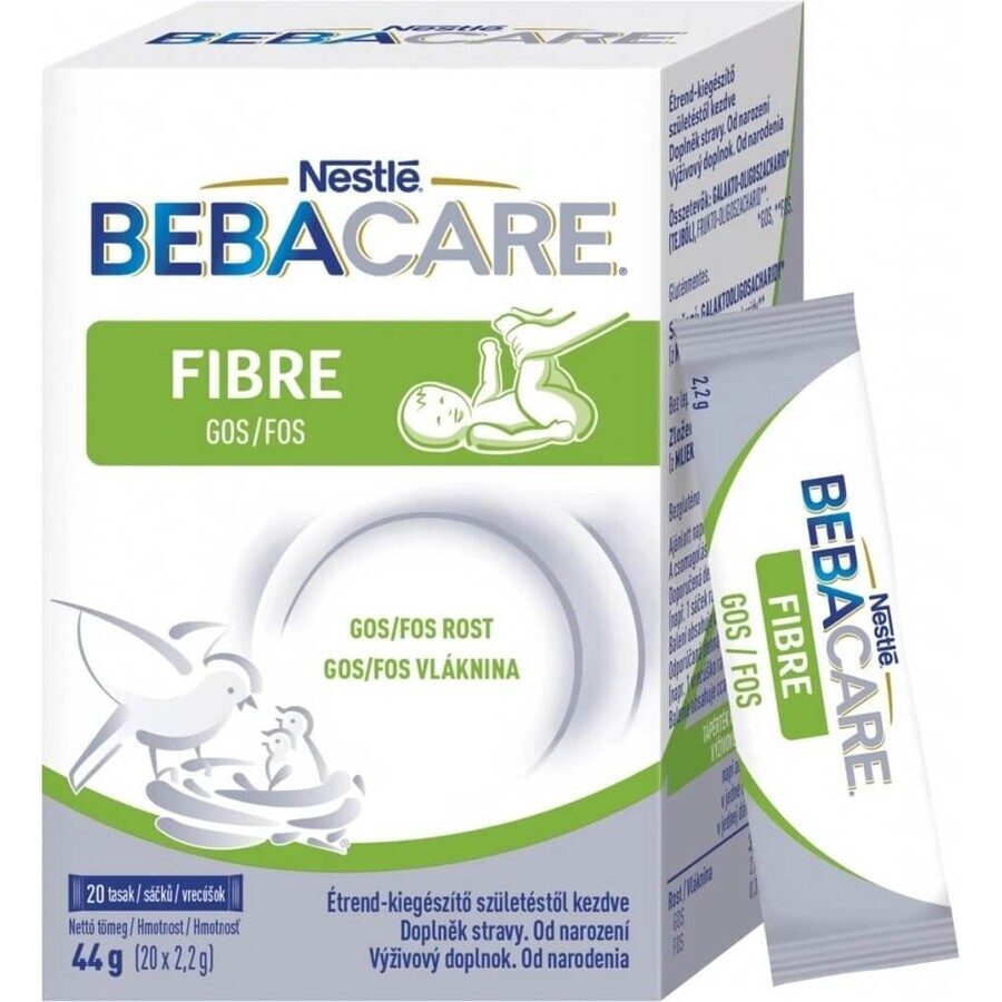 BEBACARE FIBRE GOS/FOS vezel; zakje (vanaf de geboorte) 20×2,2 g, voedingssupplement ter ondersteuning van de spijsvertering voor kinderen