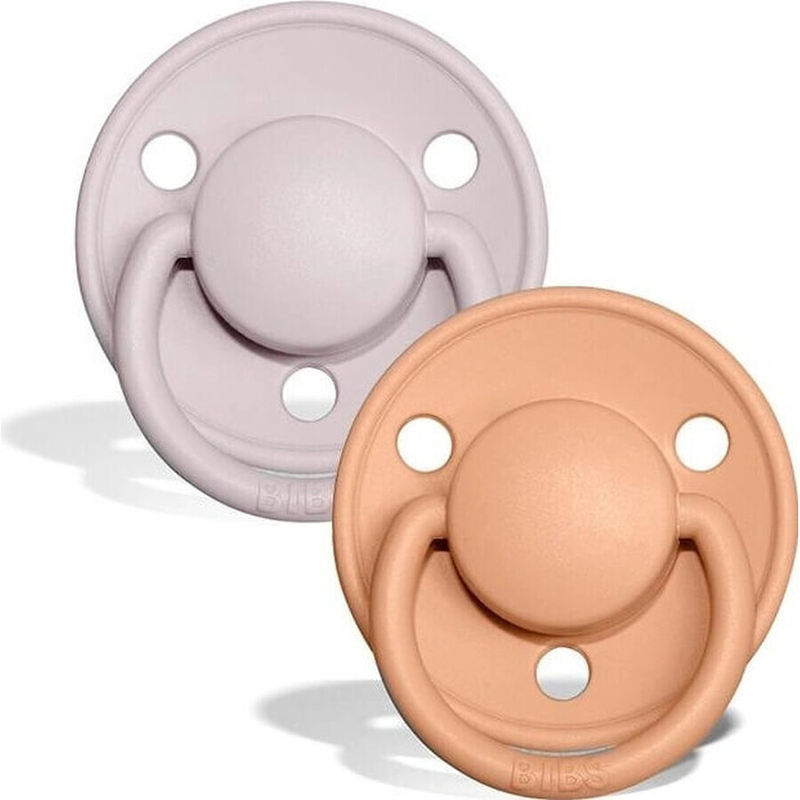 BIBS De Lux succhietti in gomma naturale 2 pz 1×1 pz - misura 1, rosa prugna/pesca