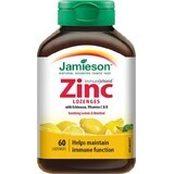 JAMIESON ZINOK LOZENGES MIT VITAMINEN C und D3 Lutschtabletten mit Zitronengeschmack 1x60 Stück