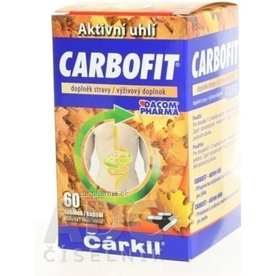 CARBOFIT Charcoal 1×60 cps, activated charcoal